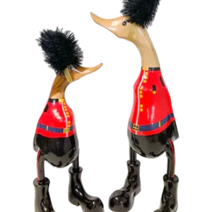 Hand-carved Bamboo Root Duck - Military Style ornament 38cm