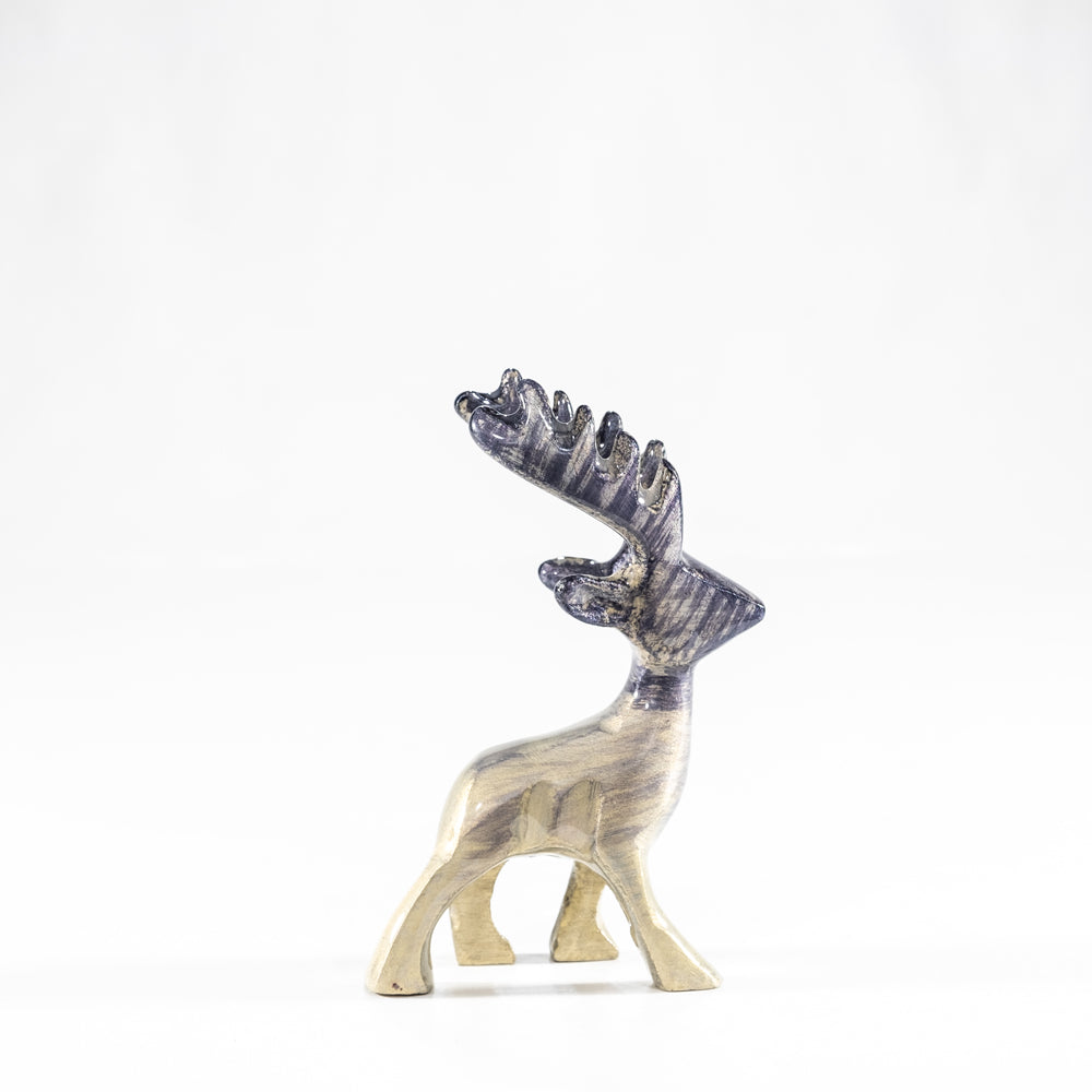 Brushed Silver Stag 11 cm - recycled aluminum