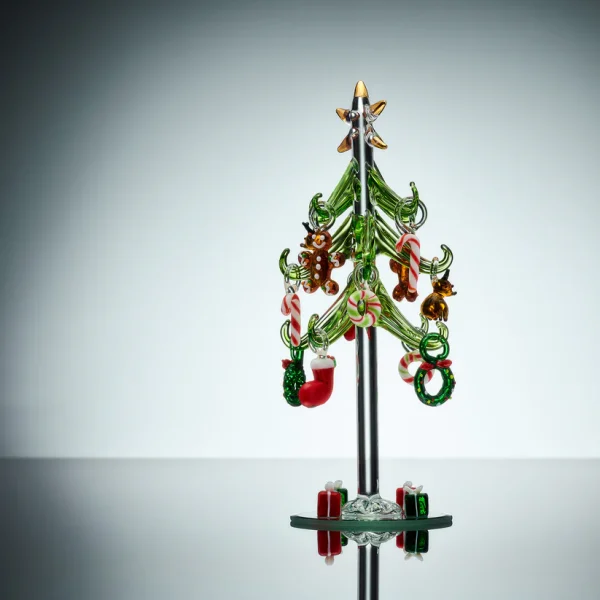 Handcrafted Glass Christmas tree and decorations 20cm - Image 2