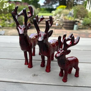 Brushed Red Highland Stag Medium 14 cm - recycled aluminum