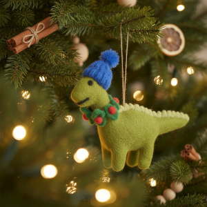 Felt Hanging Cosy Dinosaur Christmas Tree Decoration