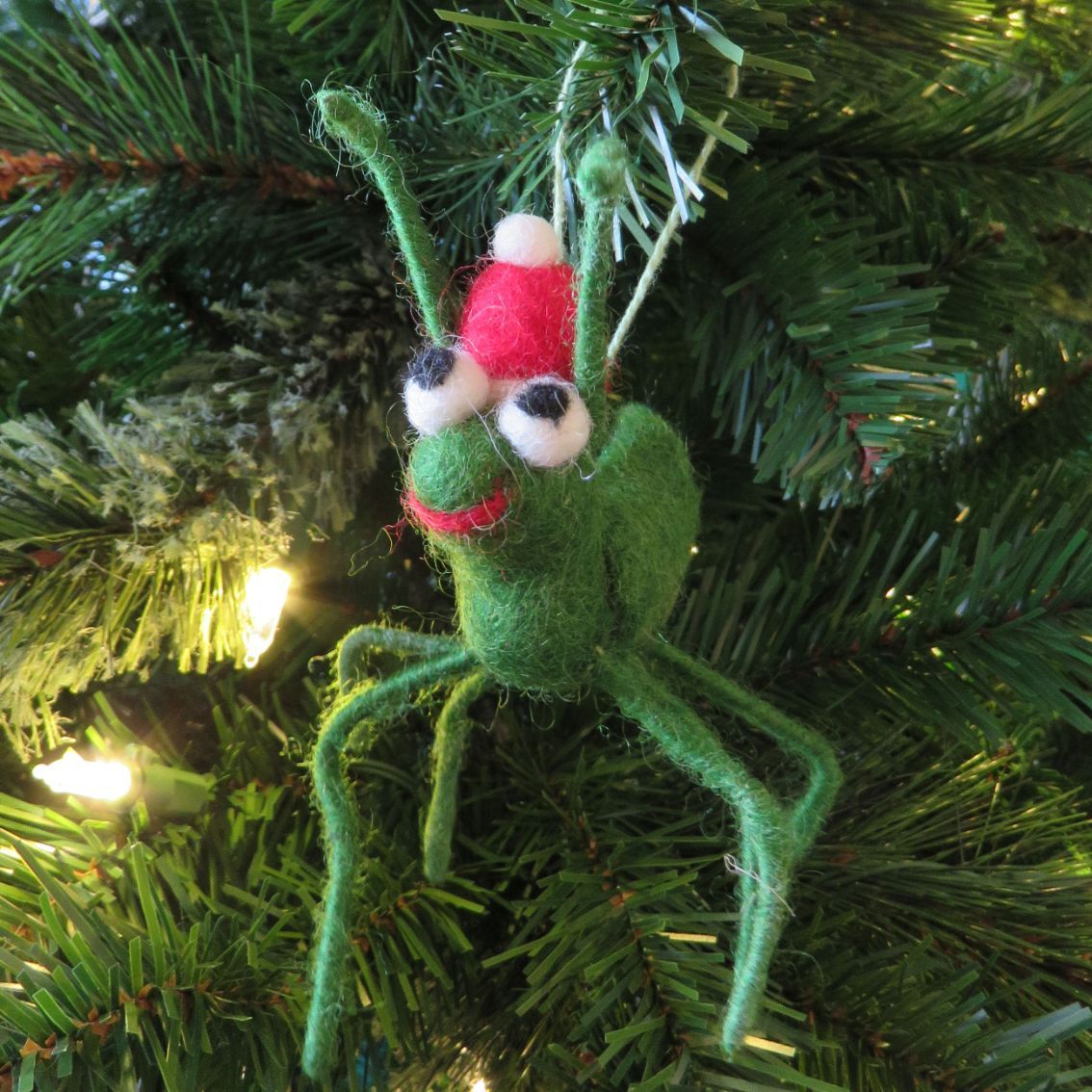 Felt Biodegradable Christmas Cricket Tree Hanging Decoration - Image 2
