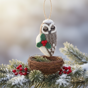 Handmade Felt Owl Hanging Decoration