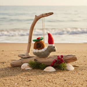 Handmade Felt Christmas Snail Hanging Decoration