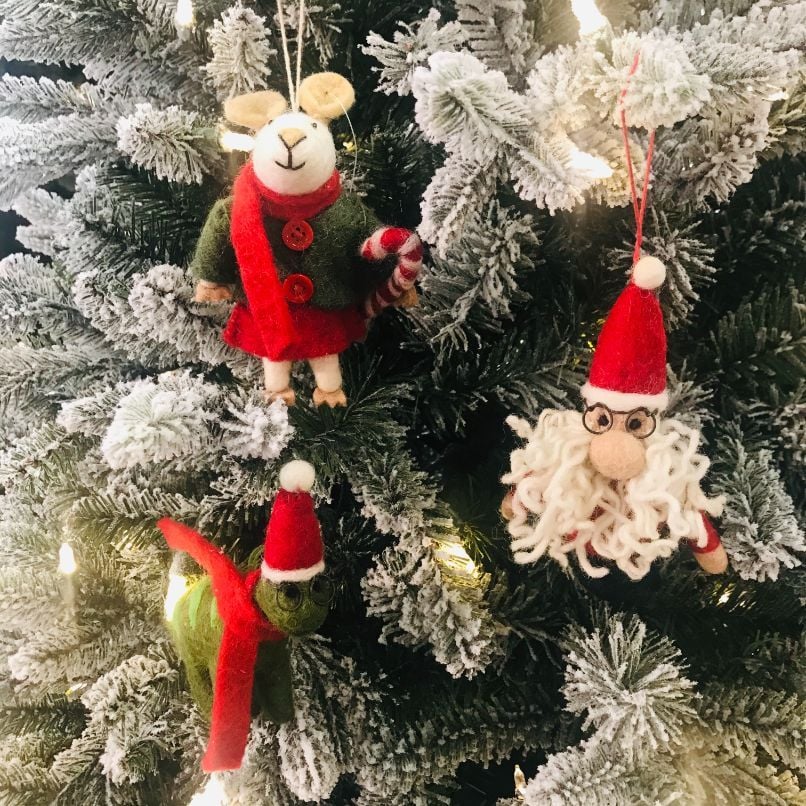 Felt Curly Santa Christmas Tree Hanging Decoration - Image 3