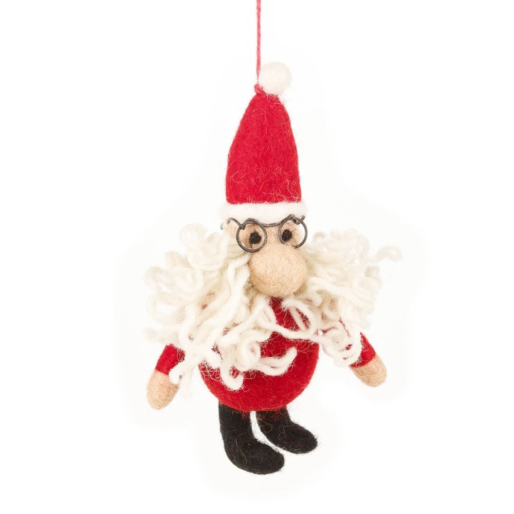 Felt Curly Santa Christmas Tree Hanging Decoration