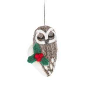 Handmade Felt Owl Hanging Decoration
