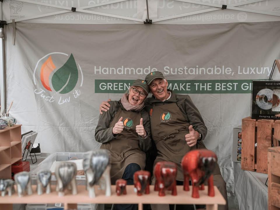 Andrea and Howard on the Just Luv It stall