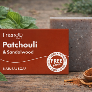 Friendly Patchouli & Sandalwood Natural Soap handmade in the Uk.