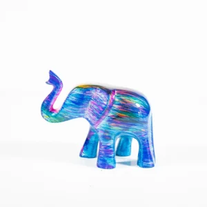 Elephant Rainbow Trunks up Handmade Recycled Large