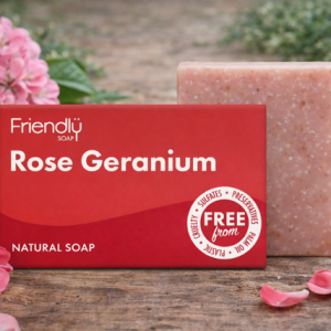 Friendly Soap Rose Geranium natural soap handmade in the UK