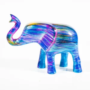 Elephant Rainbow Trunks up Handmade Recycled XL