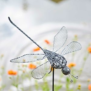 Handmade Metal Dragonfly Garden Stake