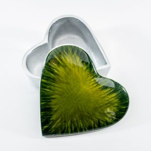 Handmade Forest Green Heart Trinket / Jewellery Box