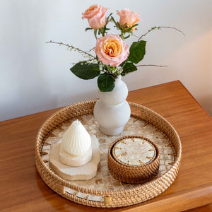 Rattan Trays • Mother of Pearl • Cascade Light 30cm - Image 2