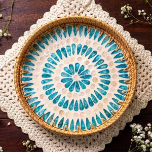 Rattan Trays • Mother of Pearl • Ripple 30 cm
