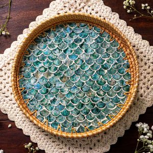 Rattan Trays • Mother of Pearl • Cascade  35cm