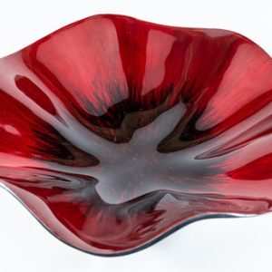 Brushed Red Poppy Bowl Large