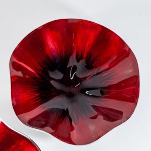 Brushed Red Poppy Bowl Small