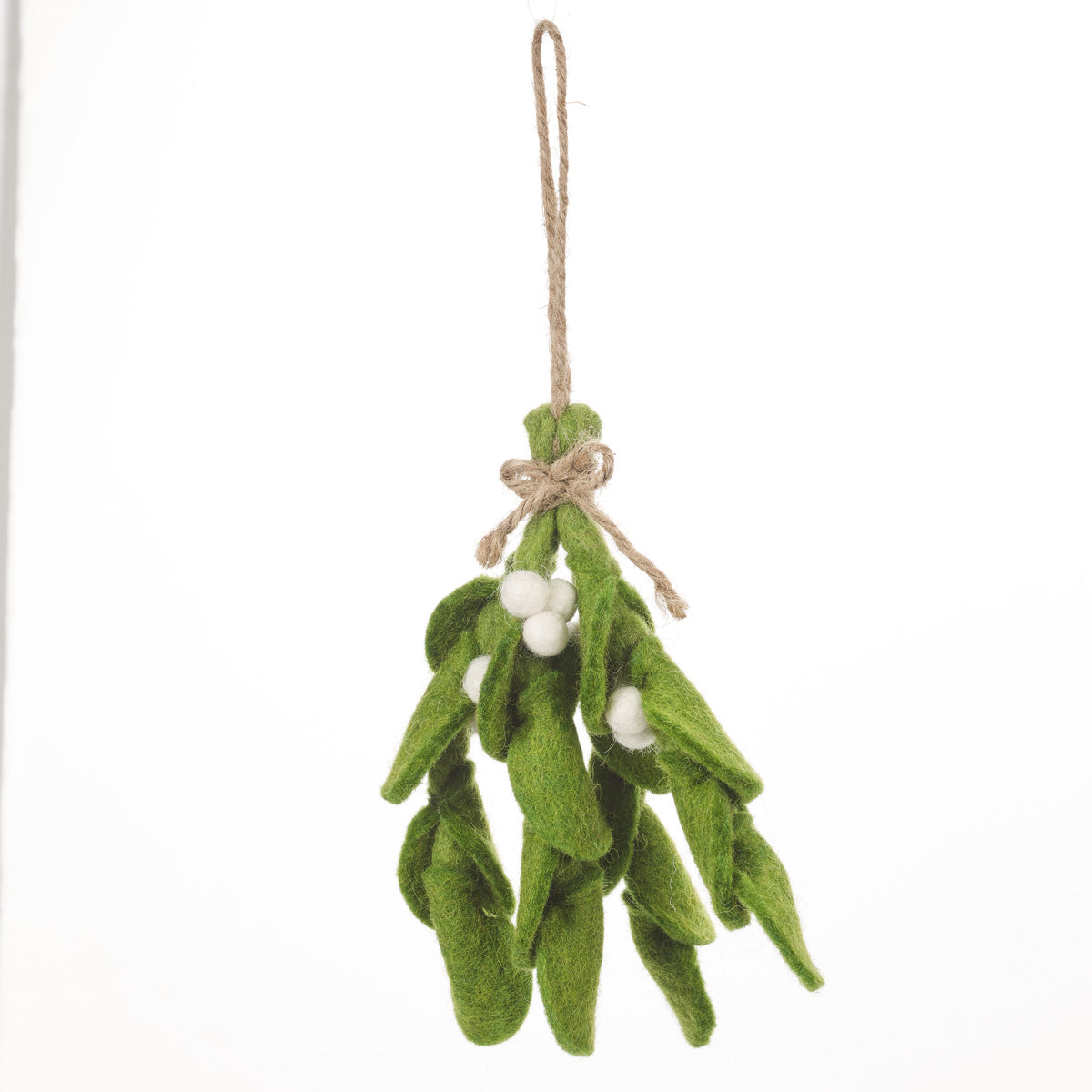 Handmade Felt Biodegradable Mistletoe Sprig Christmas Hanging Decoration - Image 3