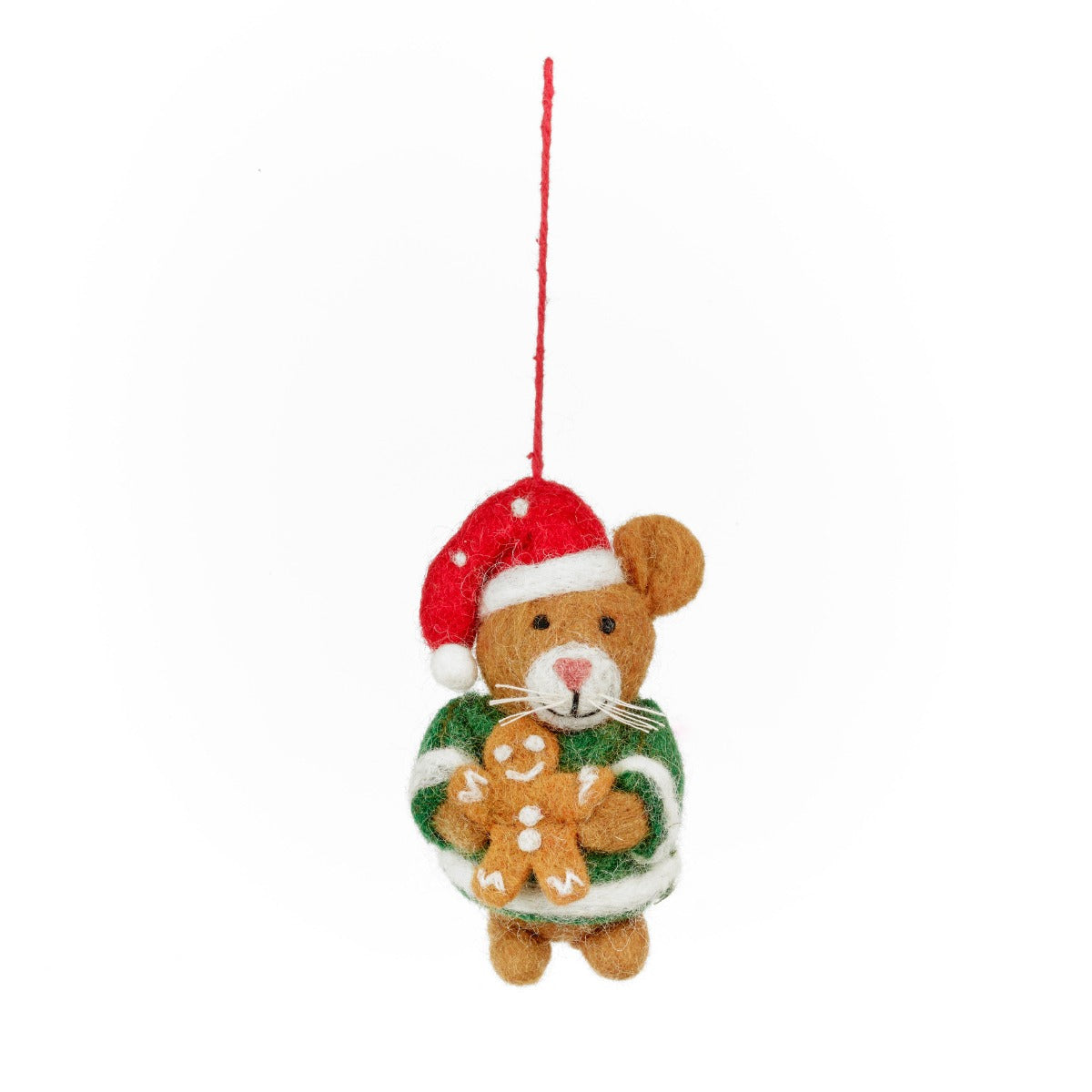 Handmade Felt Harvey the Christmas Hamster Hanging Decoration - Image 2
